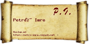 Petró Imre névjegykártya