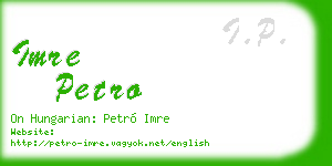 imre petro business card